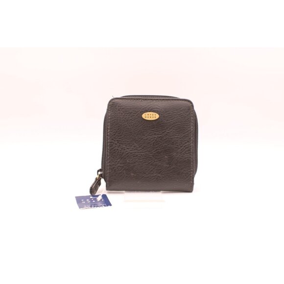 Liz Claiborne Crazy Horse Black Wallet Zip Snap Bi-Fold ID Card Holder Organizer - Picture 2 of 14